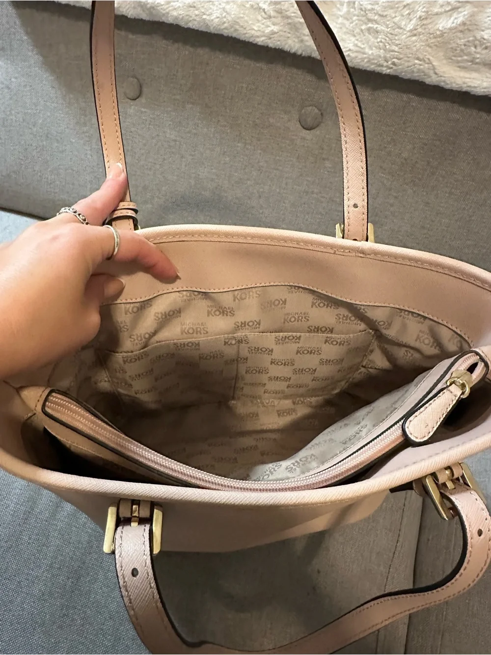 Michael Kors Blush Tote with Front Flap Pocket